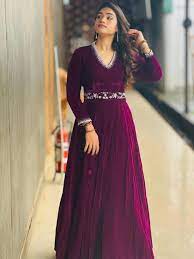 Embellished Velvet Evening Gown